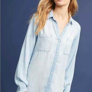 Cloth & Stone Sky Blue Denim Shirt Dress